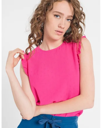 Bluza cu volane, Roz aprins