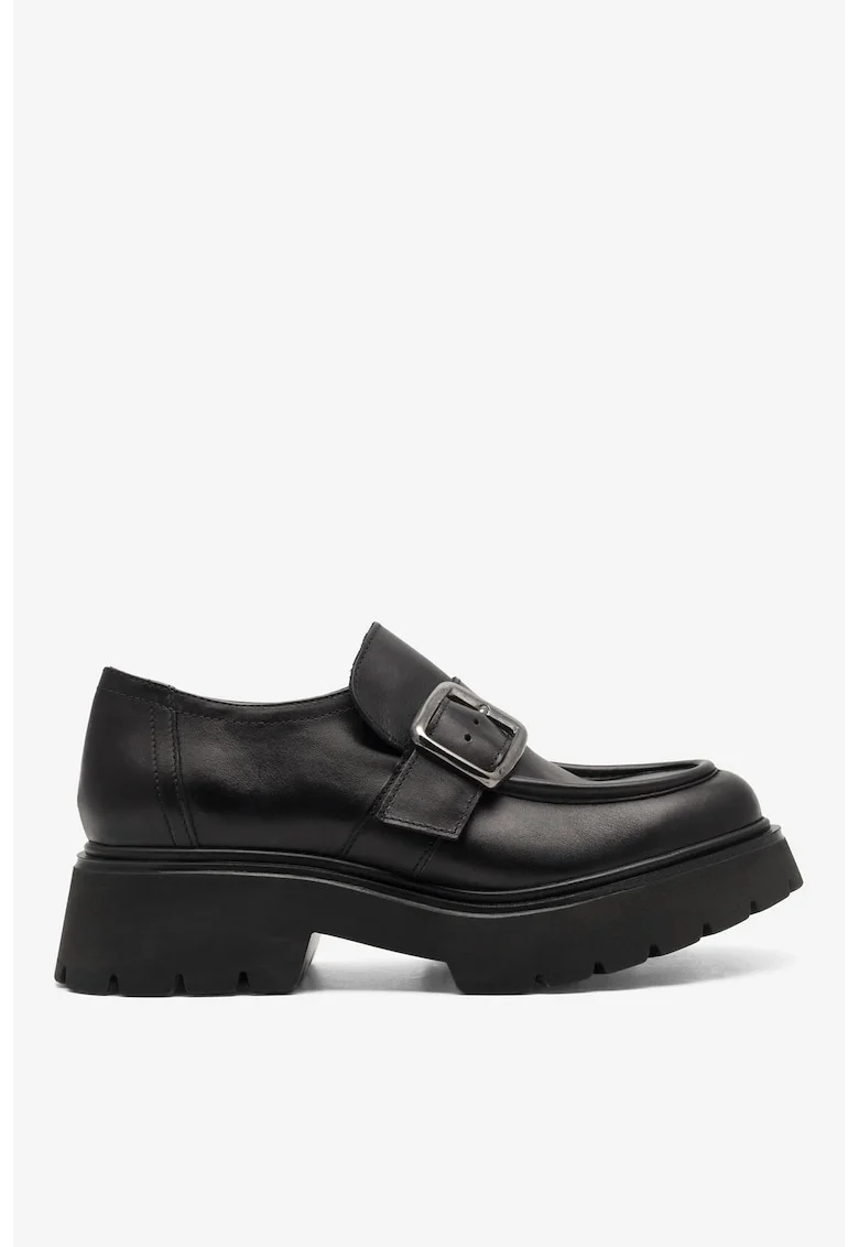 Mocasini dama  5905588023869, Piele naturala, Negru, Negru