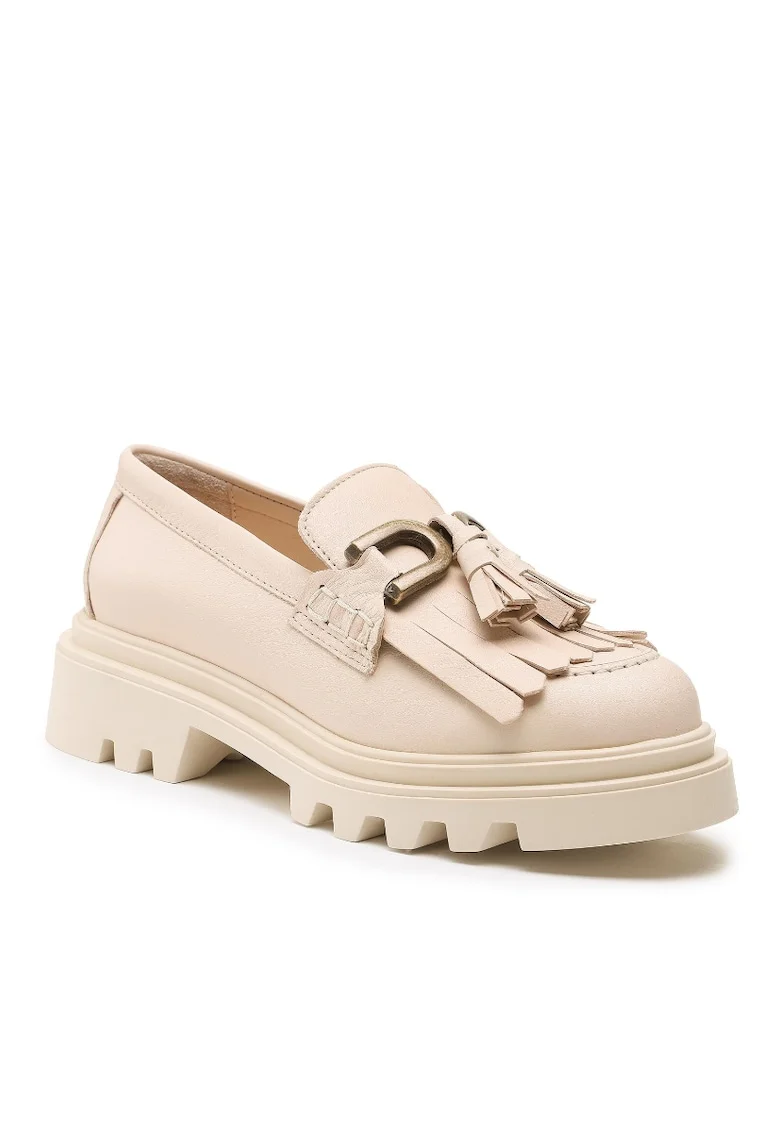 Pantofi dama,  5904862648613, Piele naturala, bej, Bej