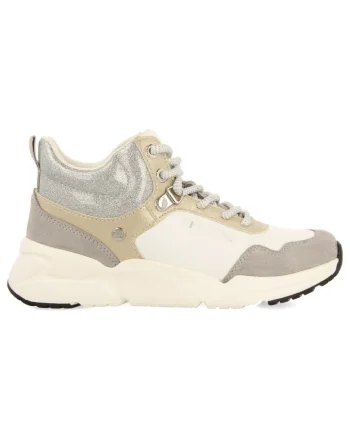 Ghete high-cut cu insertii de piele