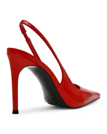 Pantofi din piele cu toc stiletto Reyes, Rosu inchis