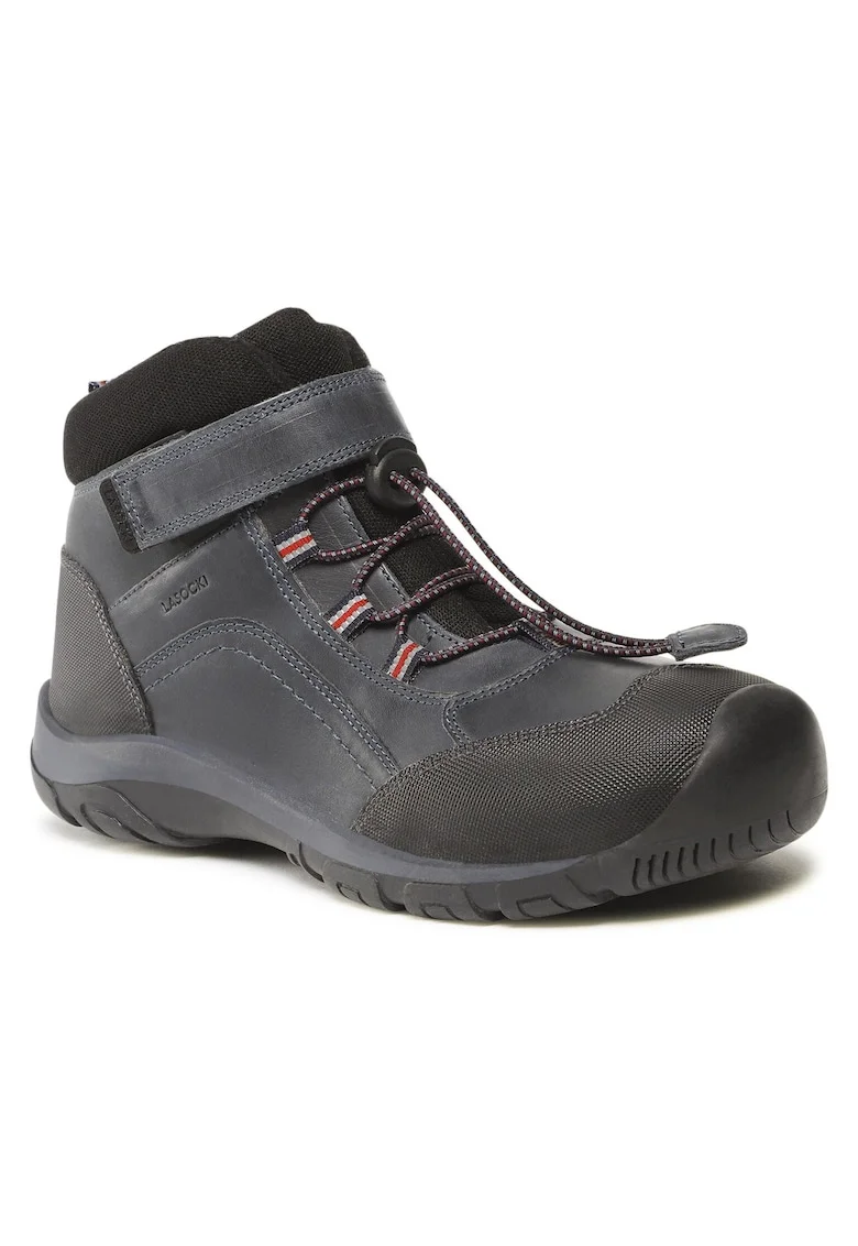 Ghete copii,  piele naturala, bleumarin, sistem inchidere Velcro, Albastru