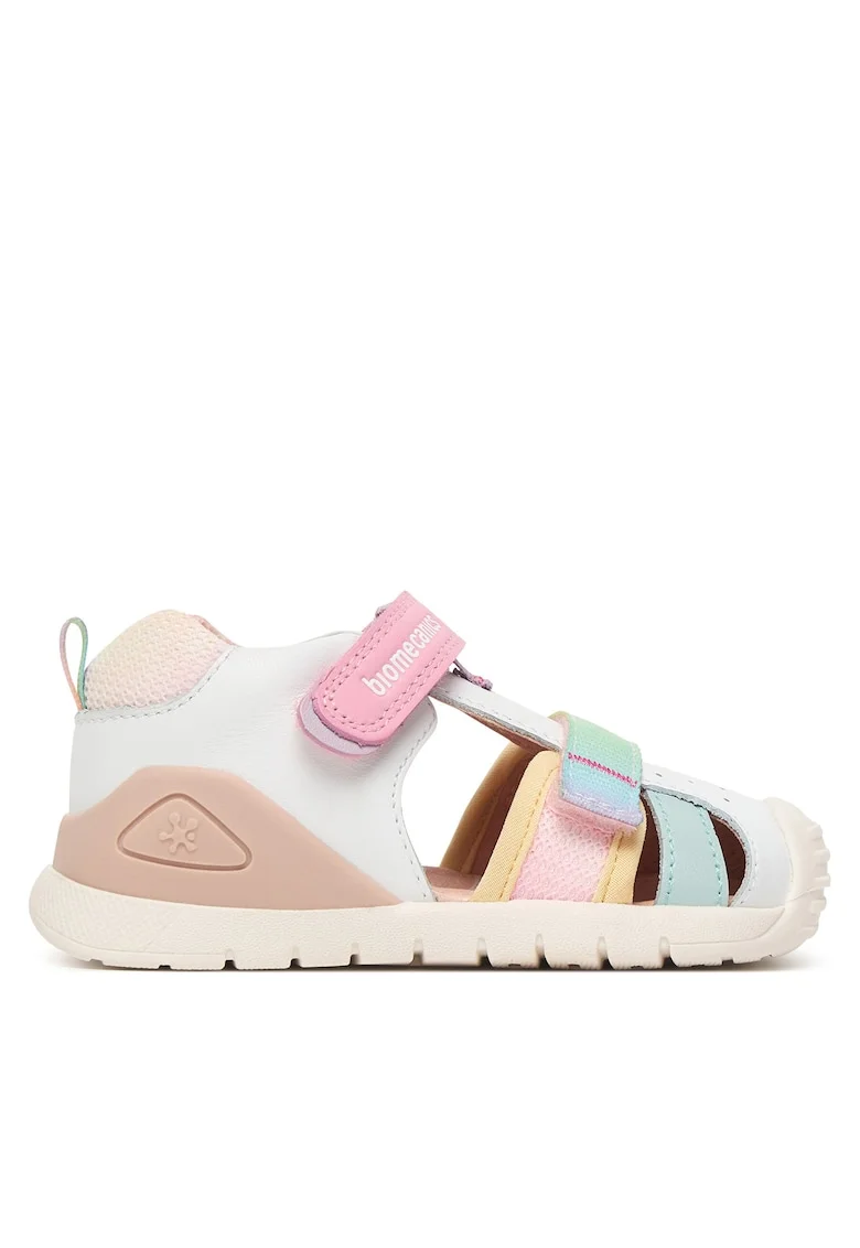 Sandale copii,  piele naturala, alb, inchidere Velcro