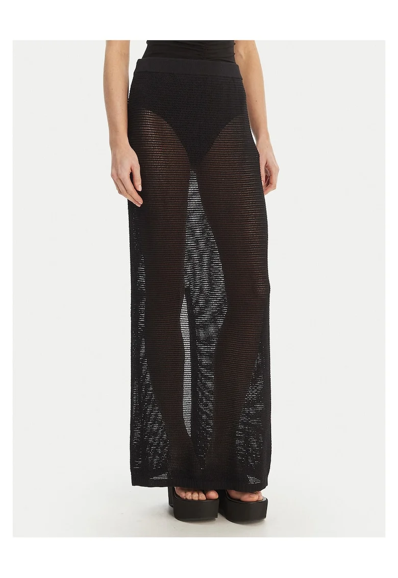 Fusta maxi  bumbac, negru, Negru