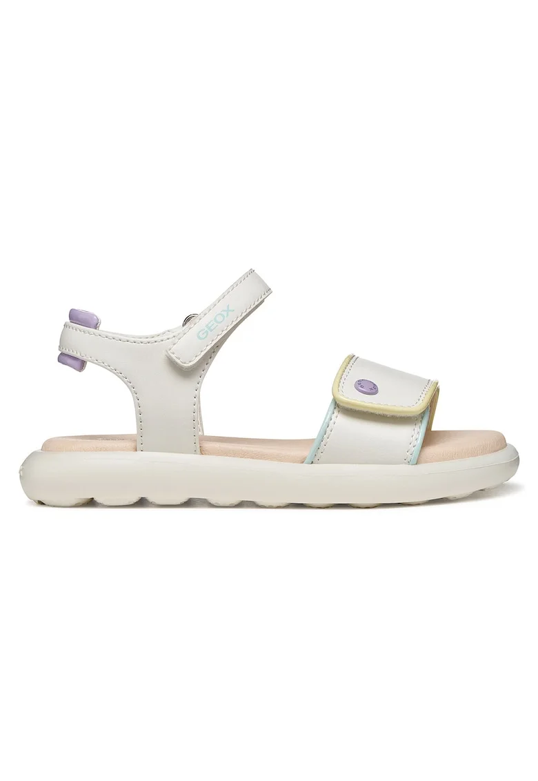 Sandale copii,  material piele ecologica, culoare alb, inchidere Velcro