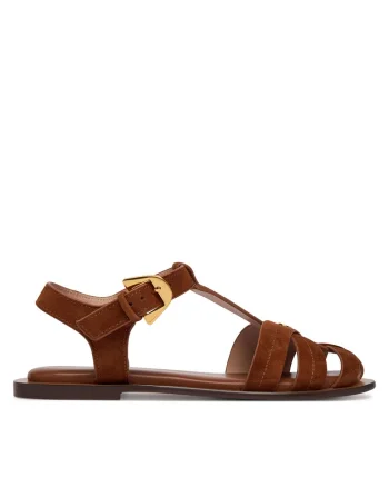 Sandale dama,  piele naturala, maro,