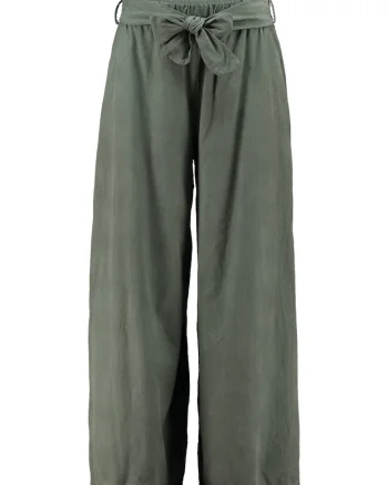 Pantaloni din bumbac cu croiala ampla, Verde pal