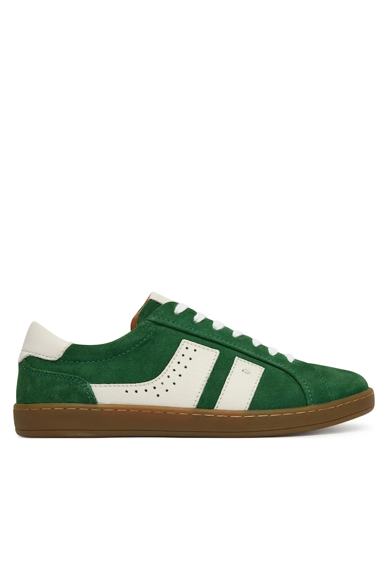 Tenisi barbati 20307,  Piele naturala, Verde/Alb
