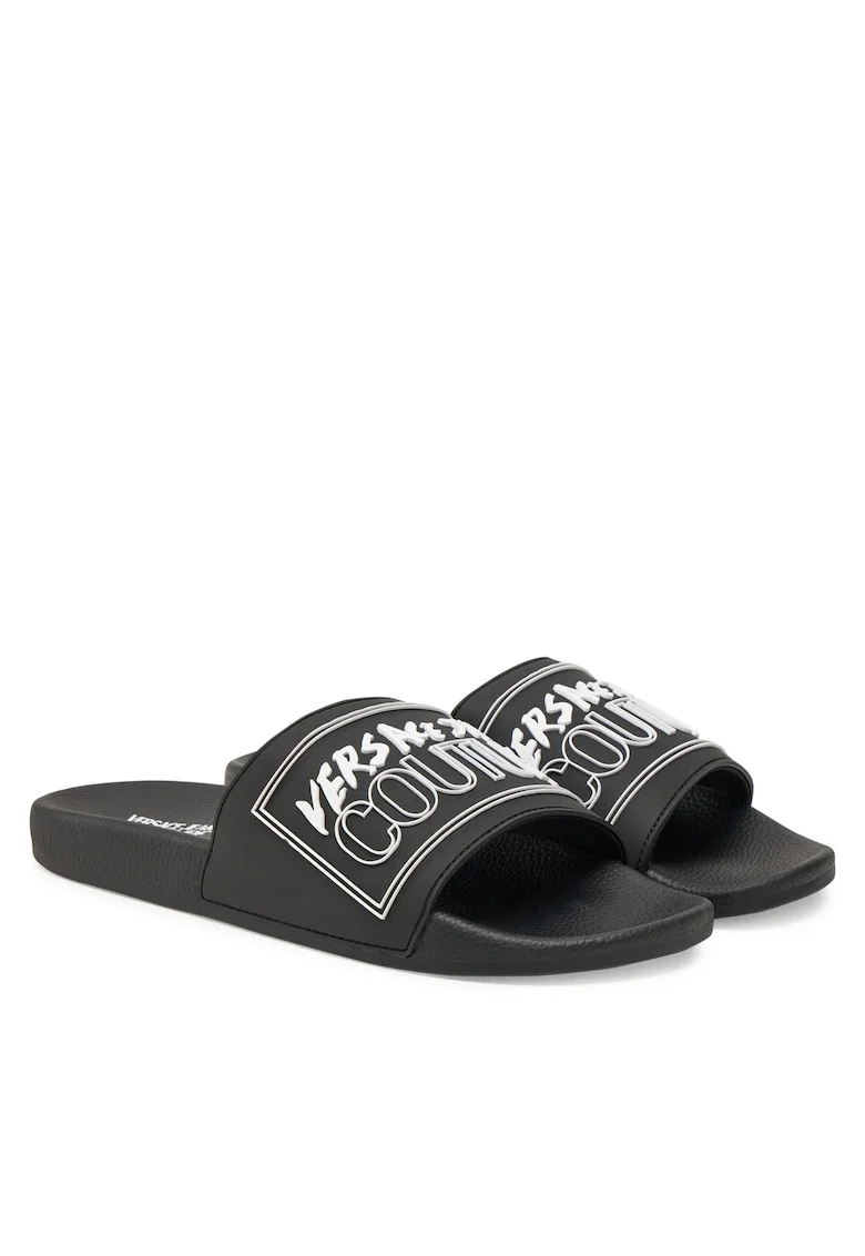 Slapi barbati,  sintetic, negru, plastic