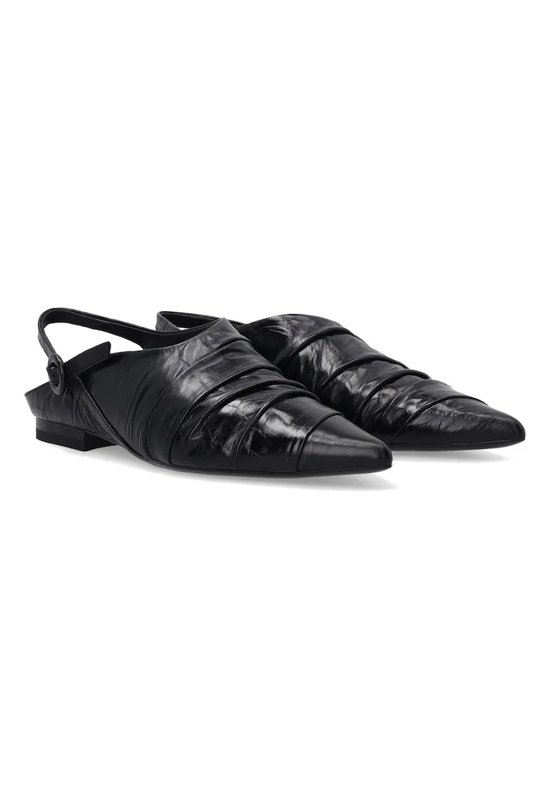 Pantofi cu toc din piele cu detlii drapate