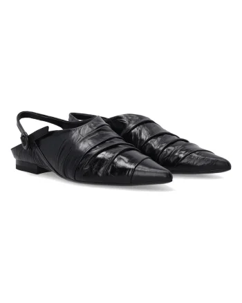 Pantofi cu toc din piele cu detlii drapate
