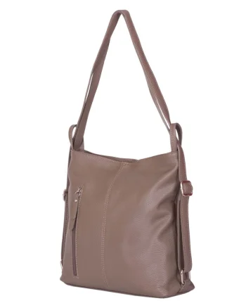 Geanta rucsac 2-in-1 din piele naturala Alesandra bej