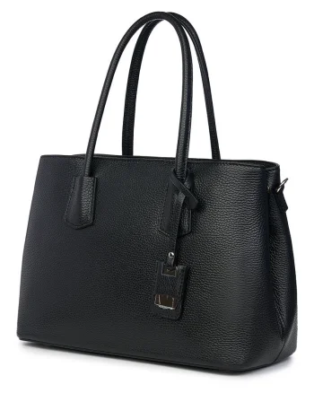 Geanta dama din piele naturala Valentina neagra