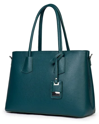 Geanta dama din piele naturala Valentina verde marin