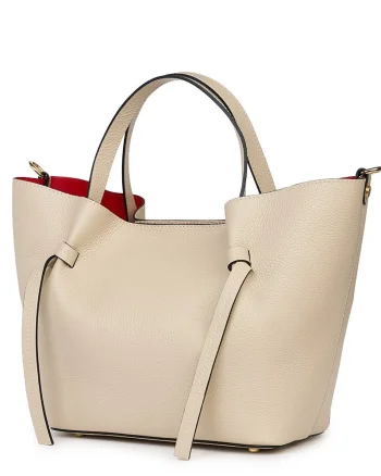 Geanta shopper din piele naturala Veronica crem