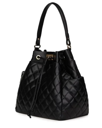 Geanta piele cu aspect matlasat Felice neagra