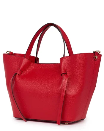 Geanta shopper din piele naturala Veronica rosie