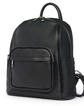 Rucsac din piele naturala Vicenzo negru