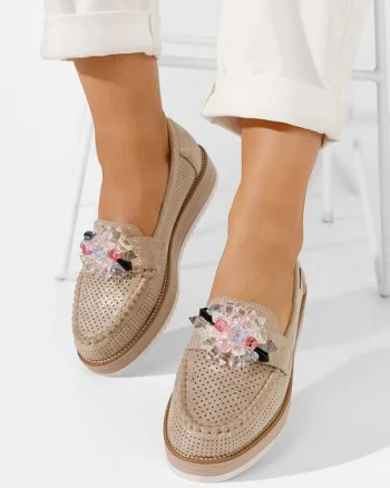 Mocasini cu talpa groasa Veiga V2 aurii