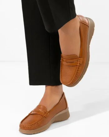 Mocasini cu platforma Ozina camel