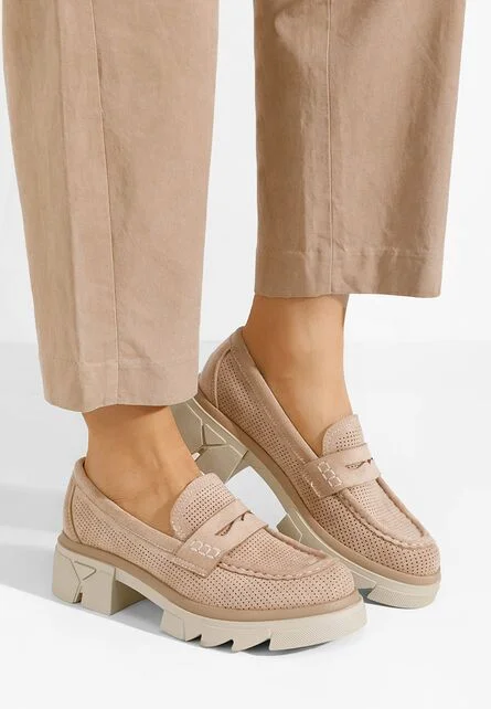 Mocasini cu talpa groasa Lerina V2 kaki