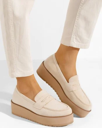 Mocasini cu platforma Leondra V4 bej