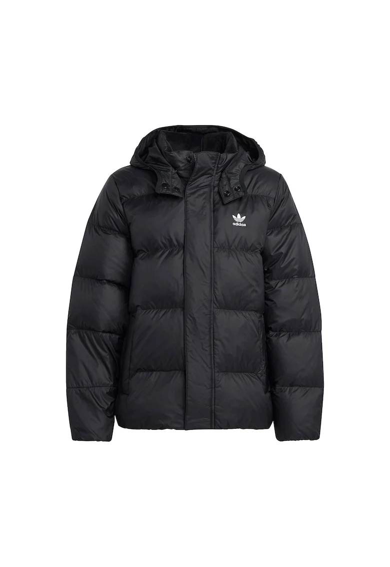 Geaca unisex copii,  izolatie, negru, poliamida reciclata,