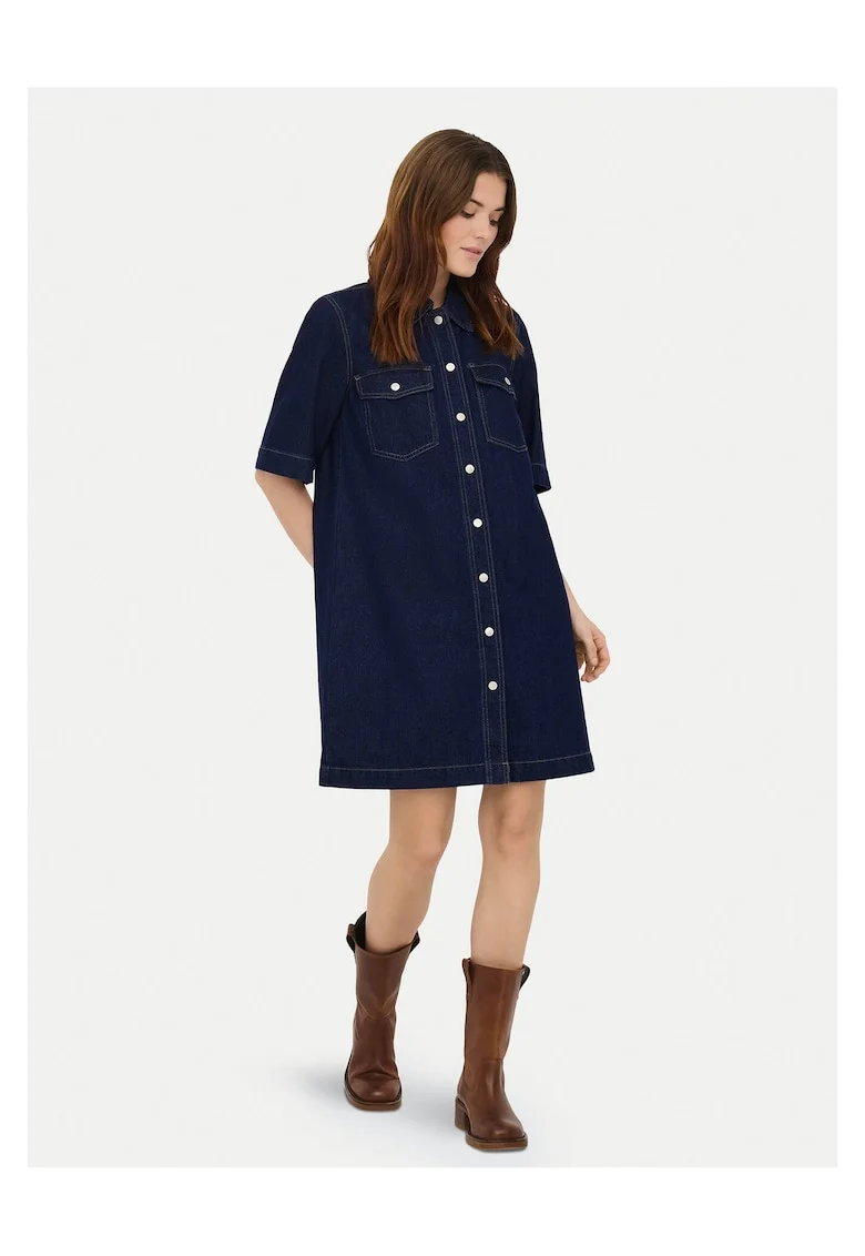 Rochie din denim Femei,  Bumbac, bleumarin,