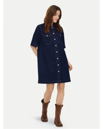 Rochie din denim Femei,  Bumbac, bleumarin,