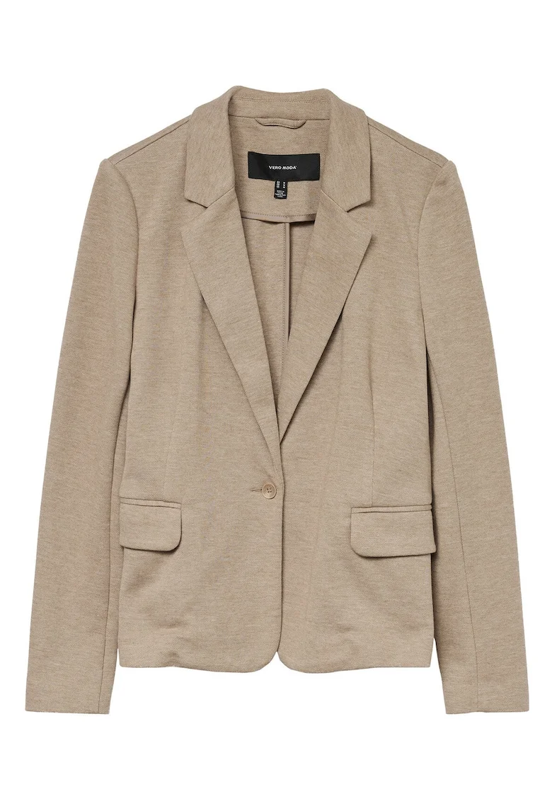 Sacou dama,  bej, 66% poliester reciclat, 34% bumbac