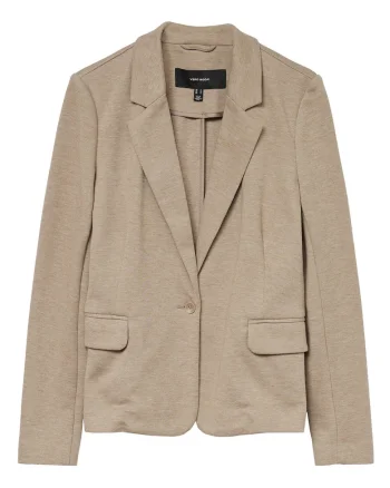 Sacou dama,  bej, 66% poliester reciclat, 34% bumbac