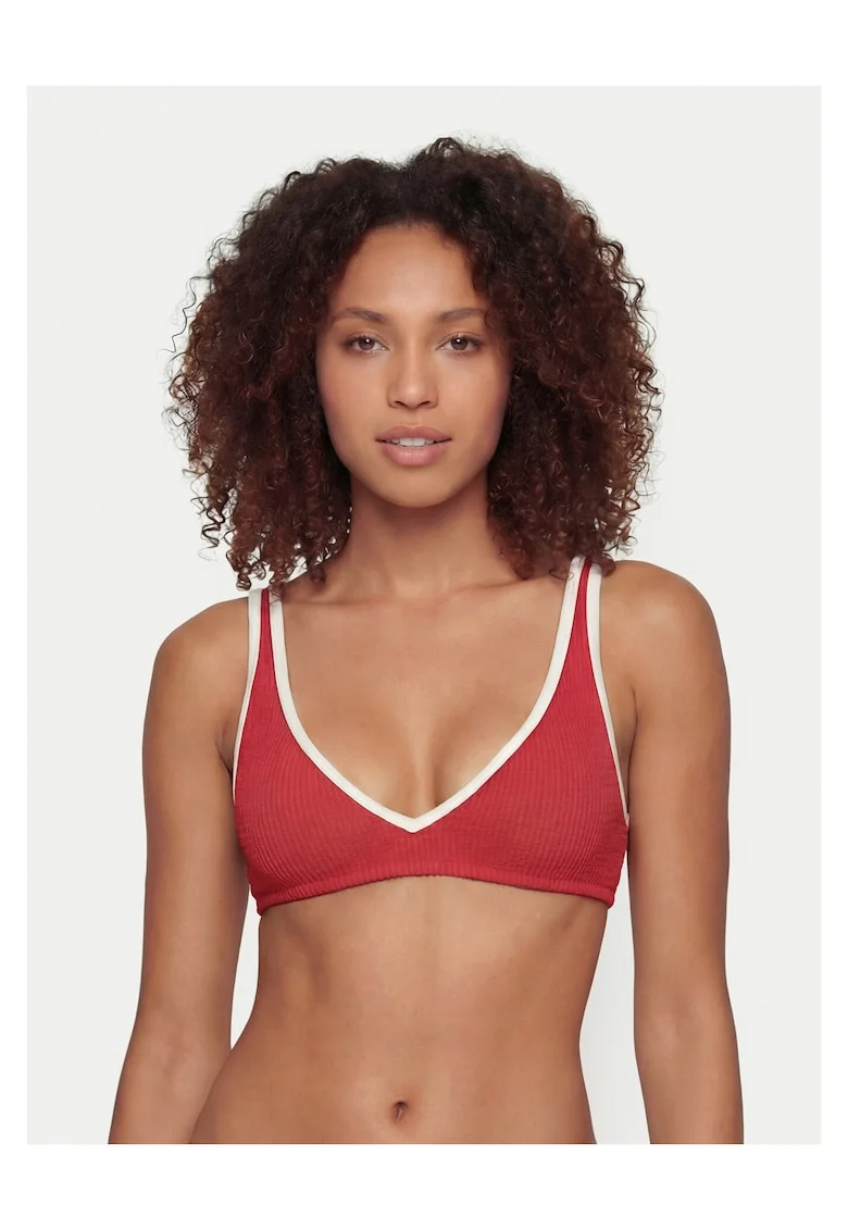 Costum de baie dama,  top de bikini, rosu, poliamida