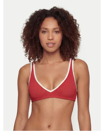 Costum de baie dama,  top de bikini, rosu, poliamida