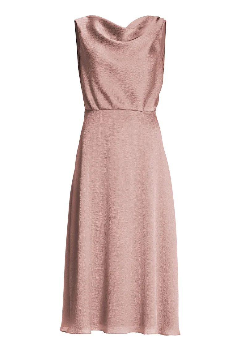 Rochie de cocktail,  poliester, fermoar, roz,