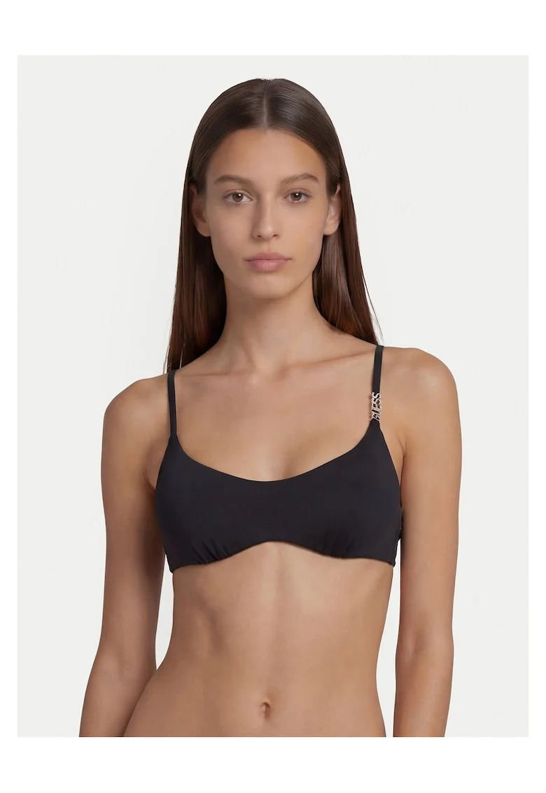 Costum de baie dama,  top bikini, negru, poliamida, Negru