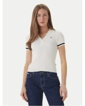 Pulover dama,  slim fit, ecru, viscoza/poliester