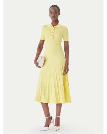 Rochie,  galben, 65% viscoza, 18% nailon