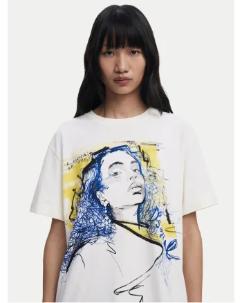 Tricou dama,  lejer, alb, bumbac,