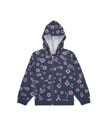 Hanorac copii,  bleumarin, 60% bumbac, 40% poliester, cu fermoar, Bleumarin