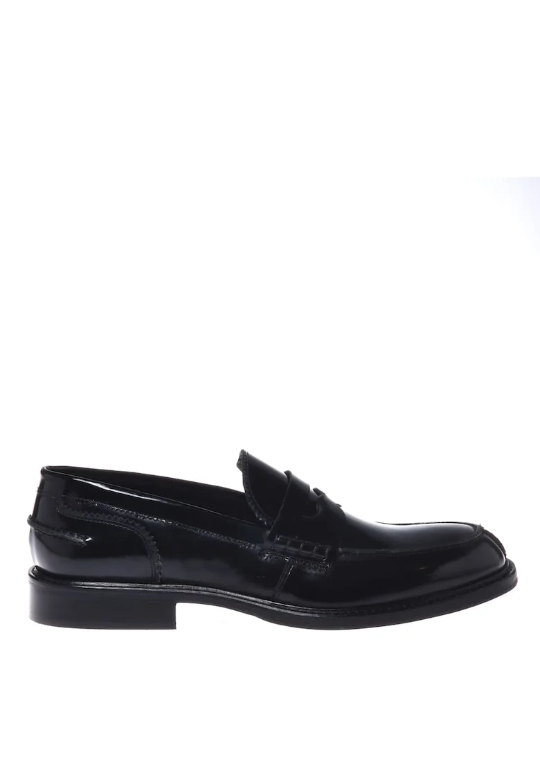Pantofi loafer de piele uni, Negru