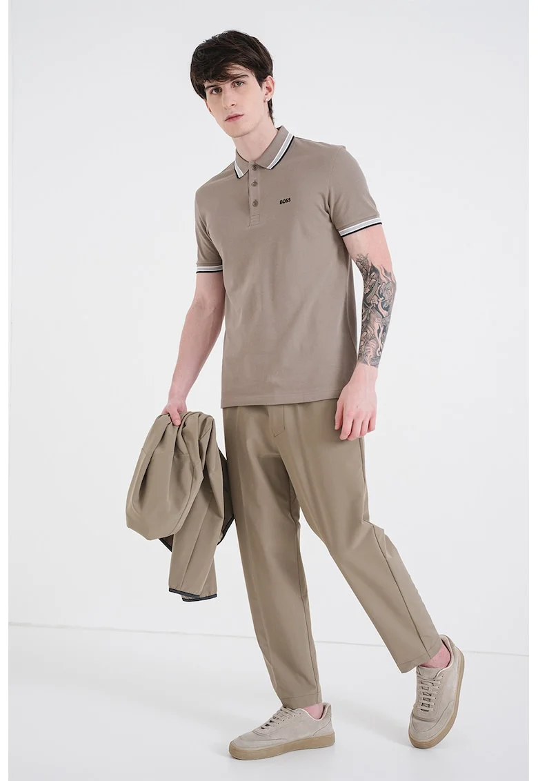 Pantaloni conici cu talie elastica, Verde masliniu