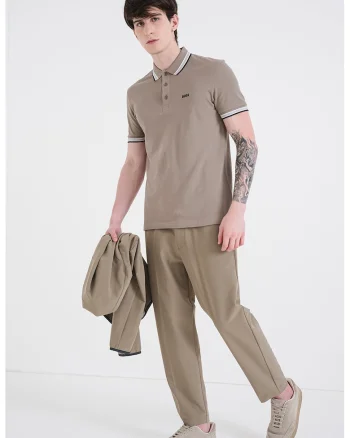 Pantaloni conici cu talie elastica, Verde masliniu