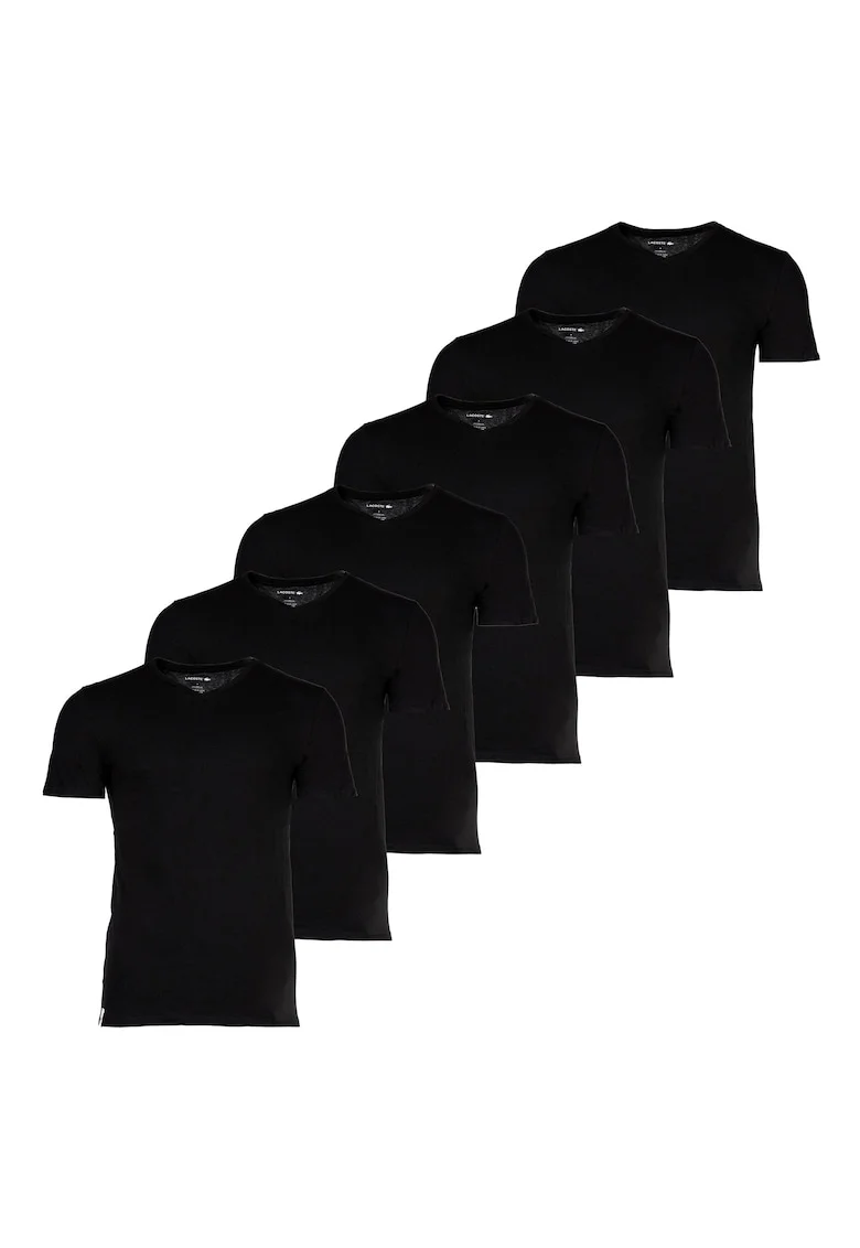 Set de tricouri slim fit cu decolteu in V - 6 piese