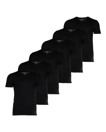 Set de tricouri slim fit cu decolteu in V - 6 piese