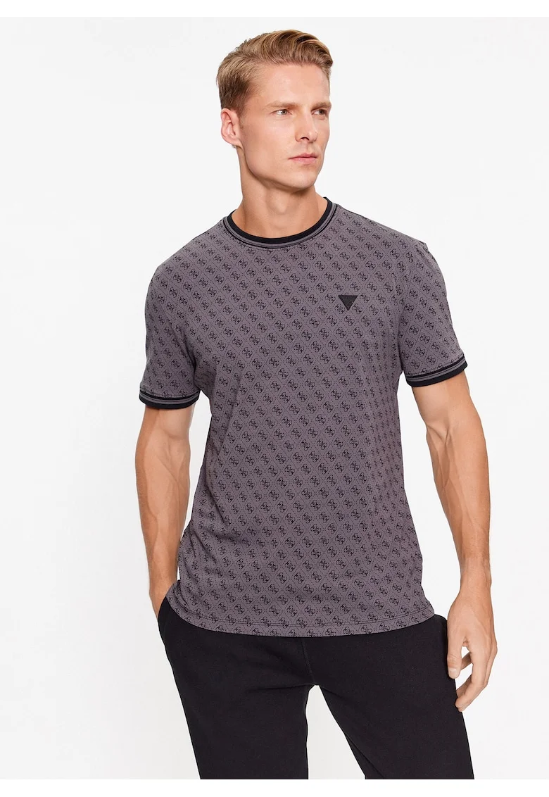 Tricou barbati,  bumbac, negru, 95% bumbac, 5% elastan,