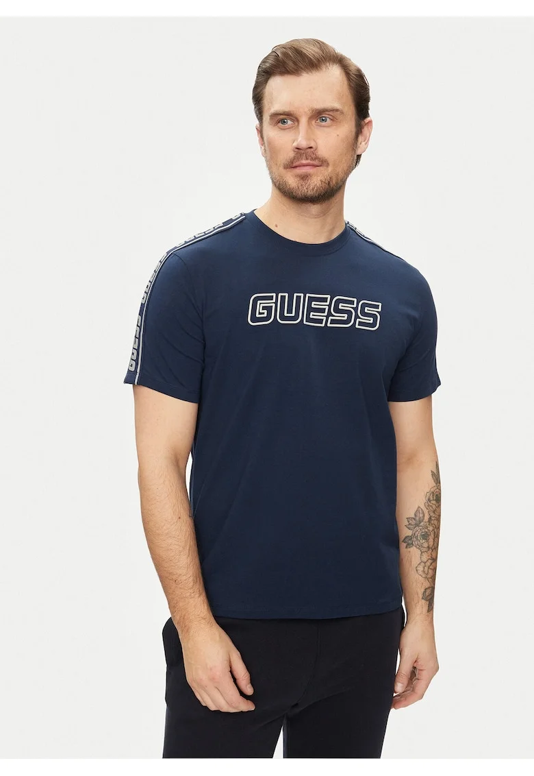 Tricou barbati  albastru, 95% bumbac, 5% elastan,