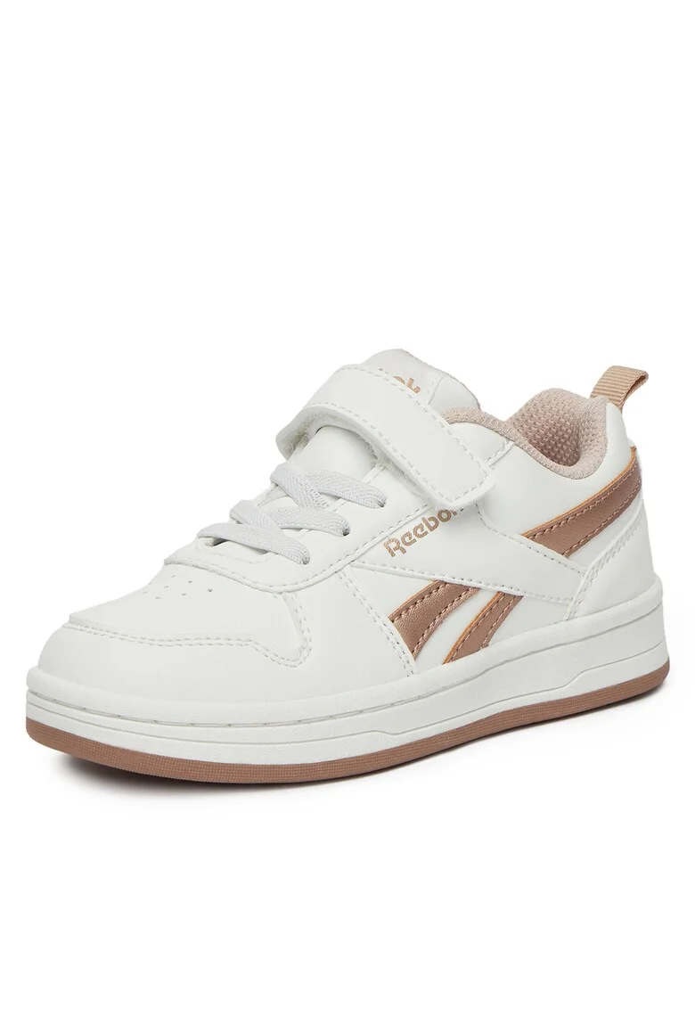 Pantofi sport  pentru fete, alb, material sintetic, inchidere velcro