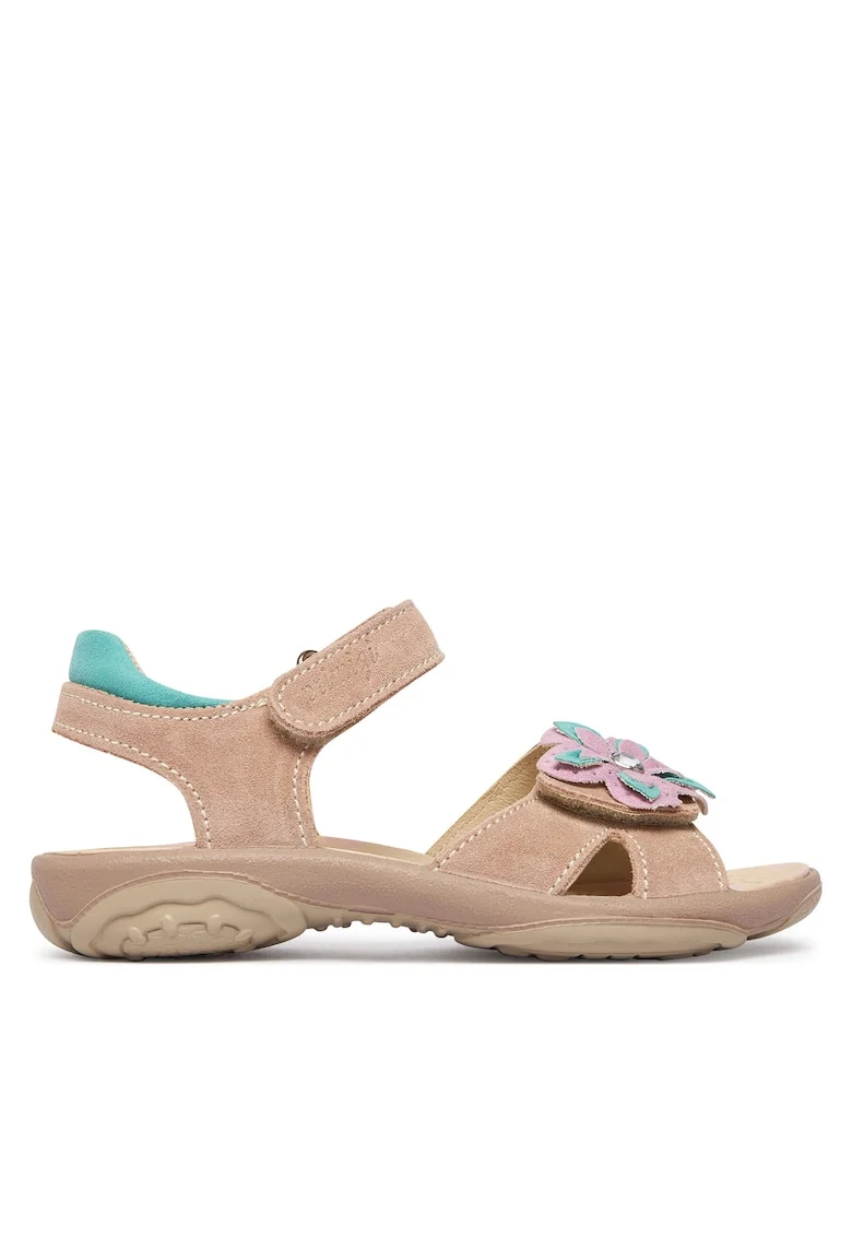 Sandale copii,  piele naturala, roz, velcro