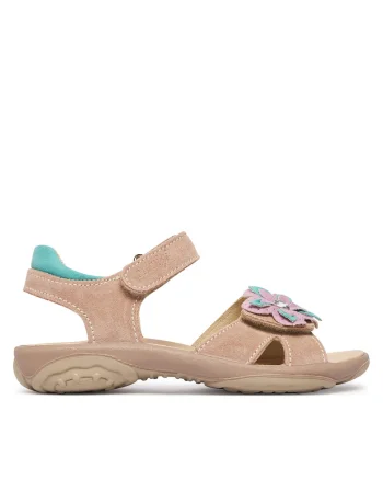 Sandale copii,  piele naturala, roz, velcro