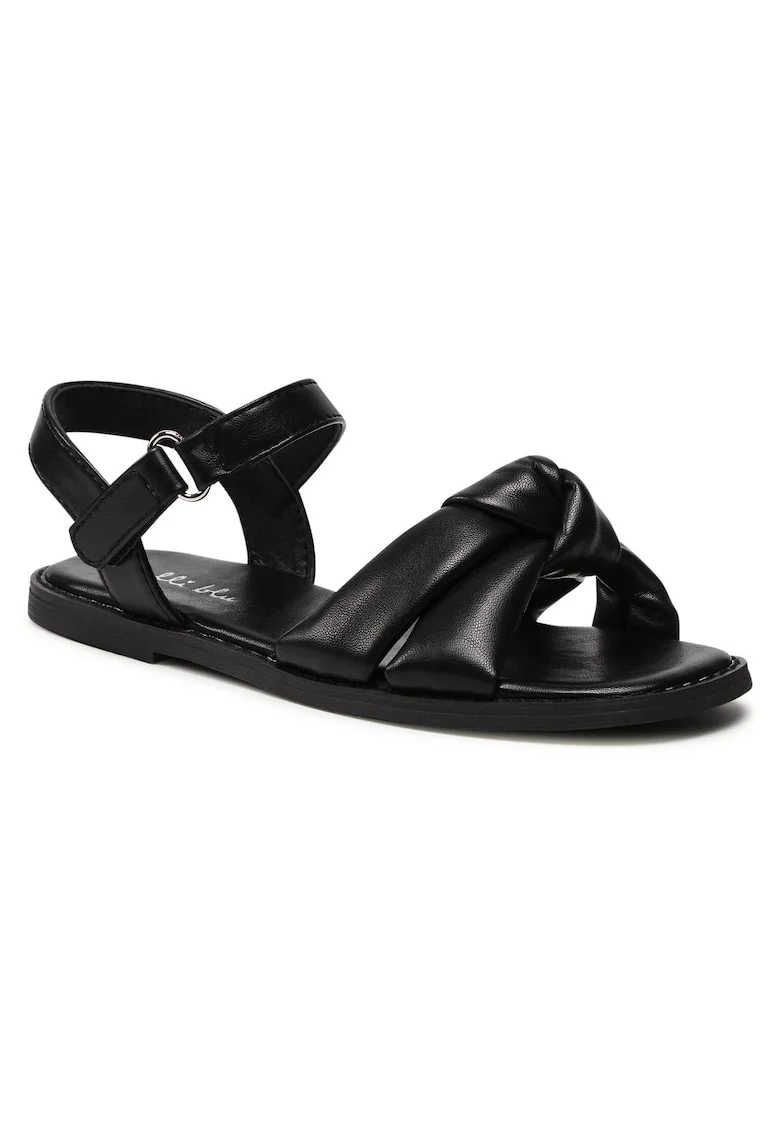 Sandale copii,  negru, piele ecologica, sistem inchidere Velcro,